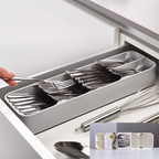 Organizator pentru tacamuri, 5 compartimente, 39.8 cm, Alb
