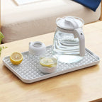 Suport pentru scurgere pahare/tacamuri, 38 x 22.4 x 2.3 cm, alb