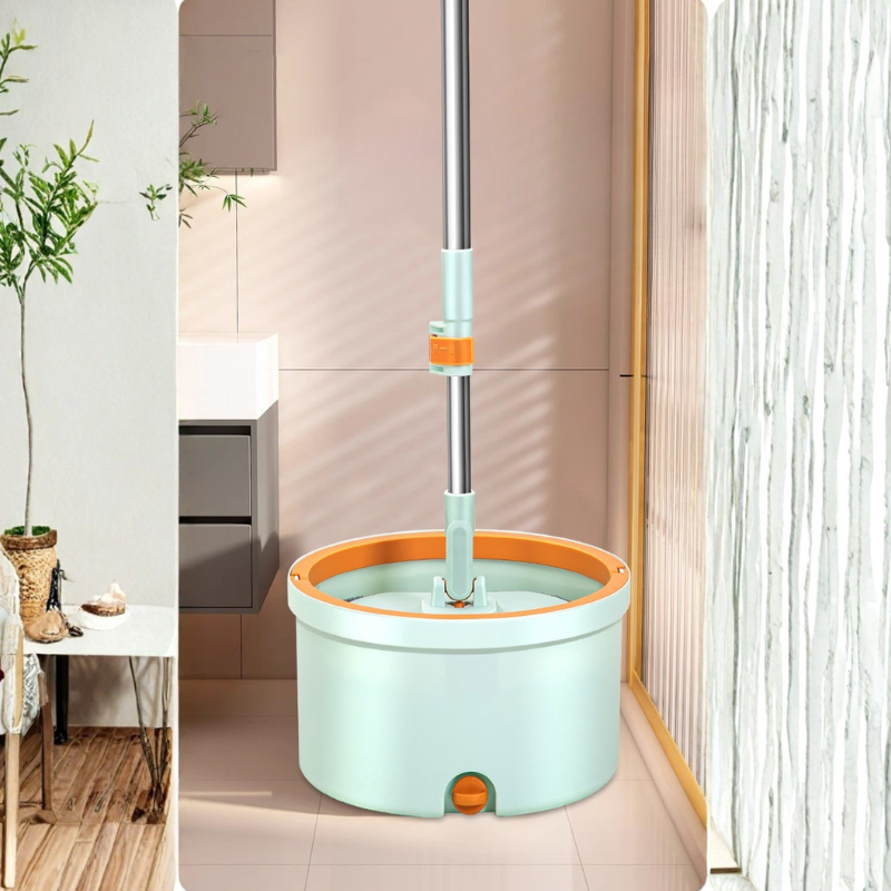 Set mop rotativ 360° cu galeata centrifuga, separare apa