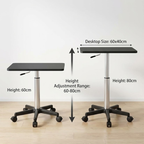 Masuta portabila cu inaltime ajustabila 60 x 80 cm, piston pneumatic, negru