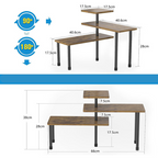 Etajera cu 3 polite din MDF, 5 picioare din metal