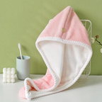 Prosop de tip turban cu nasture microfibra Roz