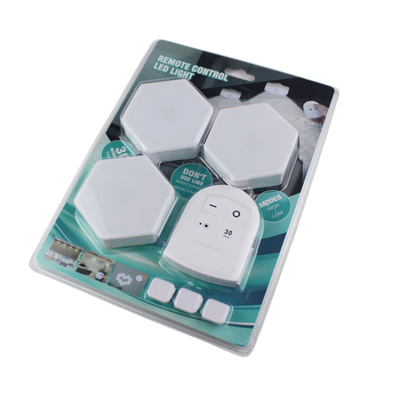 Set 3 spoturi hexagonale LED cu telecomanda