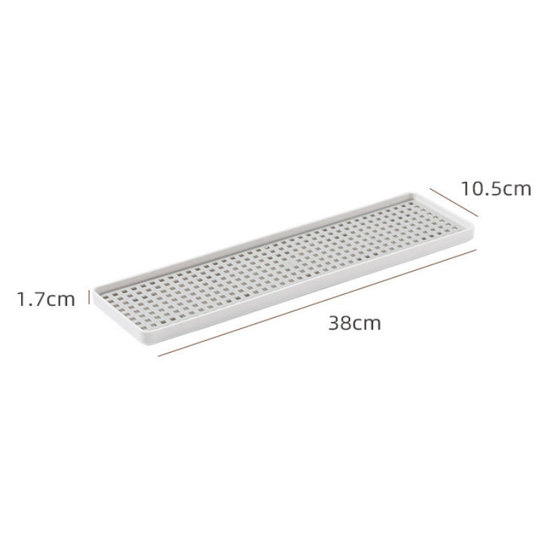 Suport pentru scurgere pahare/tacamuri, 38 x 10.5 x 1.7 cm, alb
