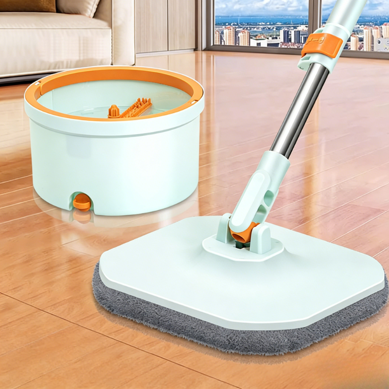 Set mop rotativ 360° cu galeata centrifuga, separare apa