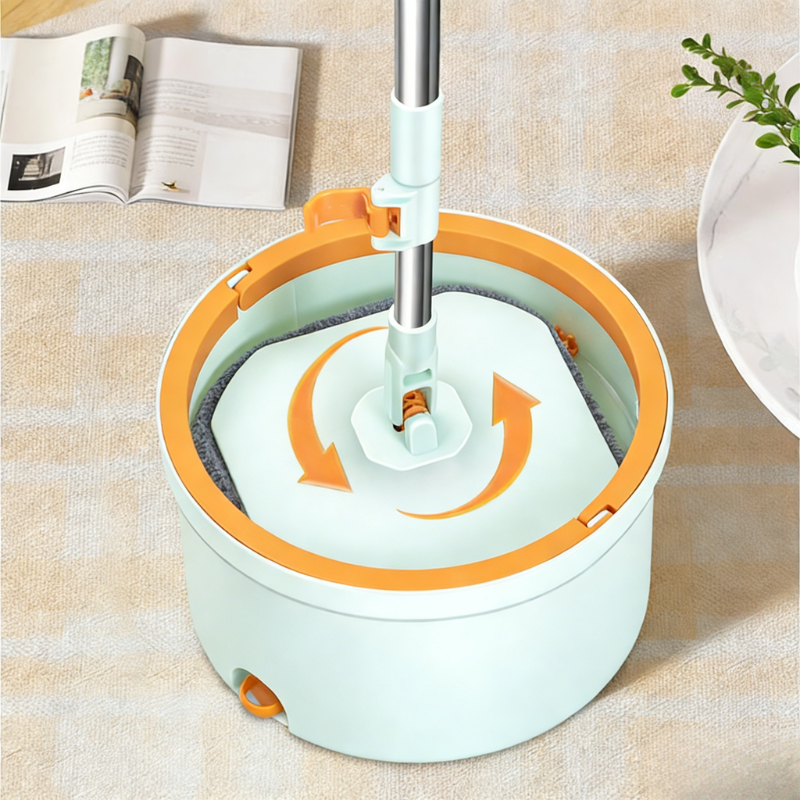 Set mop rotativ 360° cu galeata centrifuga, separare apa