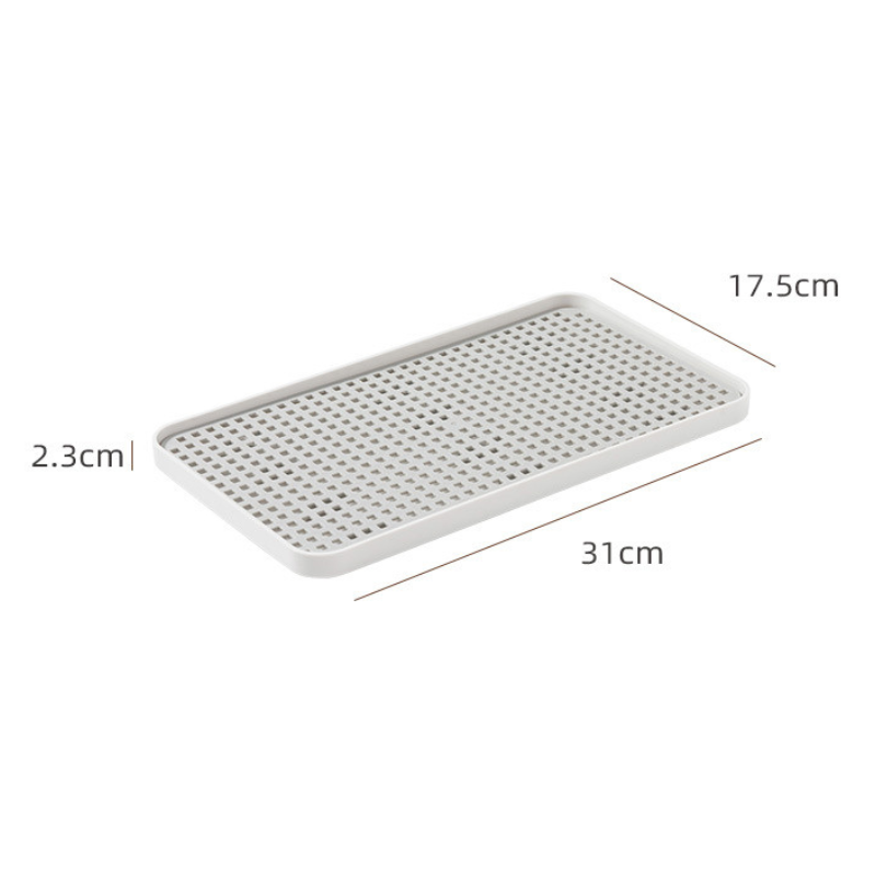 Suport pentru scurgere pahare/tacamuri, 31 x 17.5 x 2.3 cm, alb