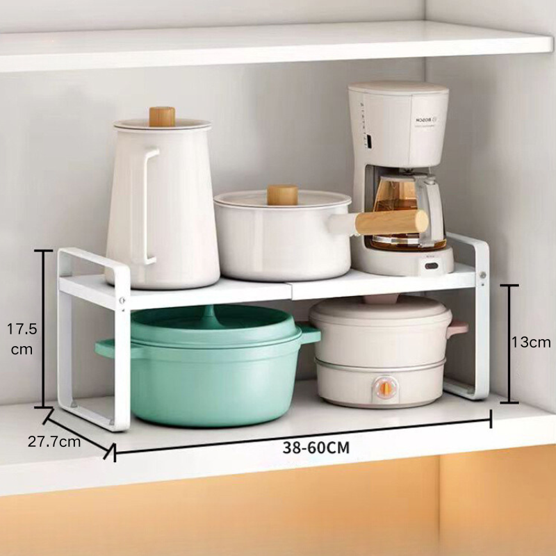 Raft extensibil pentru bucatarie, metal,17.5cm, alb
