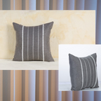 Set 2 perne decorative, husa detasabila, poliester, gri