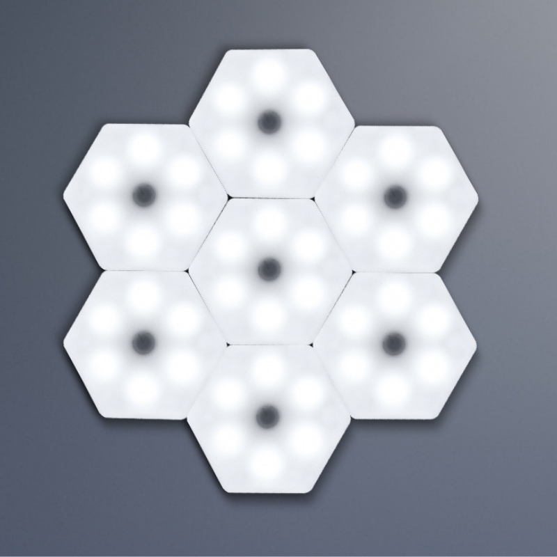 Set 3 spoturi hexagonale LED cu telecomanda