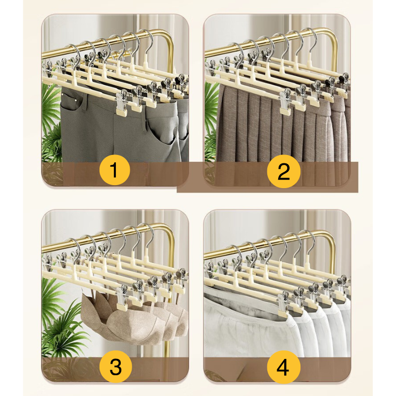 Set 10 umerase cu clips pentru pantaloni otel