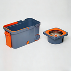 Set mop rotativ 360° cu galeata centrifuga , Albastru cu portocaliu
