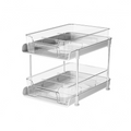 Suport cu 2 rafturi retractabile transparent