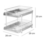 Suport cu 2 rafturi retractabile transparent