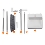 Set matura si faras pliabil, coada inox, peri moi , Alb