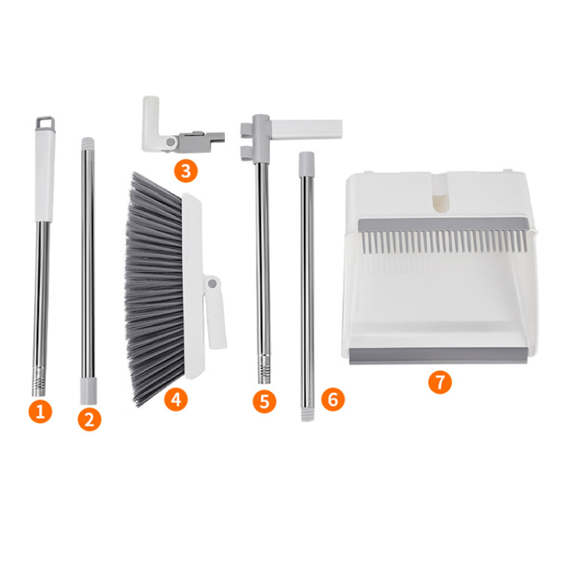 Set matura si faras pliabil, coada inox, peri moi , Alb