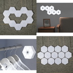 Set 3 spoturi hexagonale LED cu telecomanda