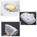 Set 2 savoniere din silicon cu scurgere, 14.5 x 8.5 x 2.5 cm, gri