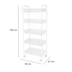 Raft slim portabil din metal, 5 nivele Alb