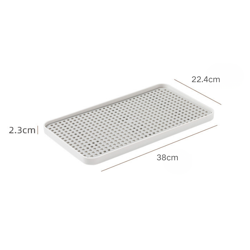 Suport pentru scurgere pahare/tacamuri, 38 x 22.4 x 2.3 cm, alb