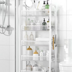 Raft slim portabil din metal, 5 nivele Alb