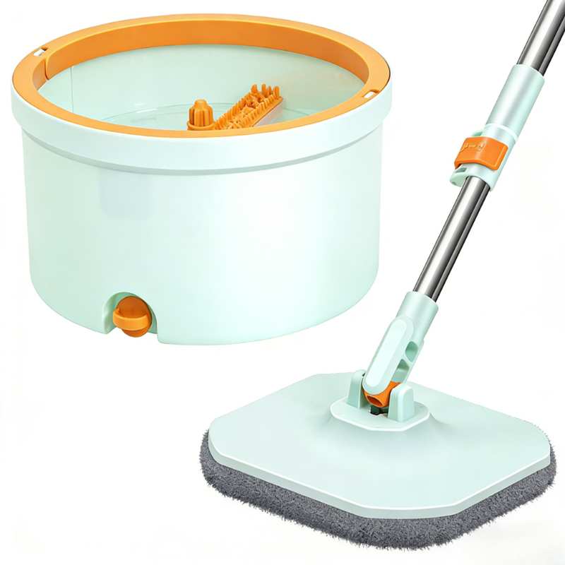 Set mop rotativ 360° cu galeata centrifuga, separare apa
