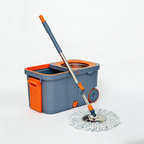 Set mop rotativ 360° cu galeata centrifuga , Albastru cu portocaliu