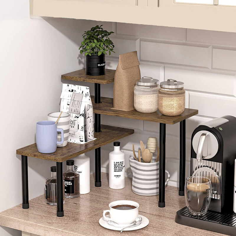 Etajera cu 3 polite din MDF, 5 picioare din metal