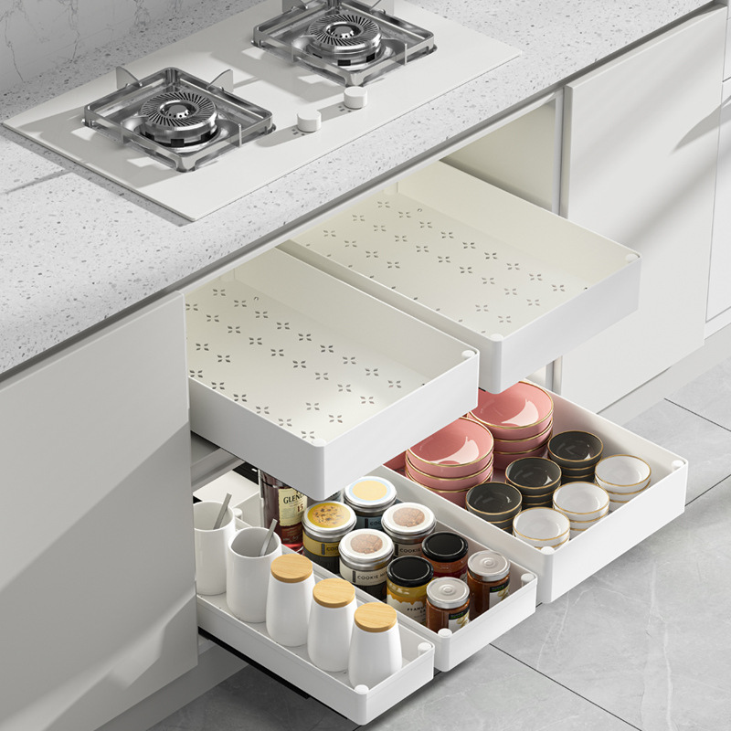 Set 3 sertare cu glisiere autoadezive soft-close, 3 dimensiuni