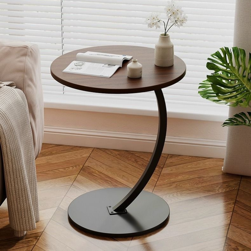 Masuta rotunda pentru cafea, MDF cu metal