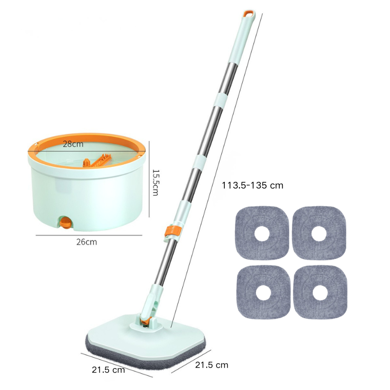 Set mop rotativ 360° cu galeata centrifuga, separare apa