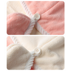 Prosop de tip turban cu nasture microfibra Roz