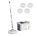 Set mop rotativ 360° cu galeata centrifuga , Alb cu Gri