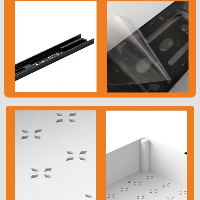 Set 3 sertare cu glisiere autoadezive soft-close, 3 dimensiuni