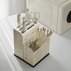 Suport ustensile bucatarie, recipient cutite, 3 compartimente, plastic