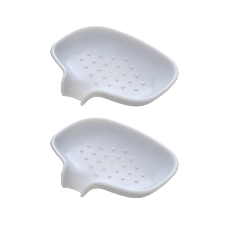 Set 2 savoniere din silicon cu scurgere, 14.5 x 8.5 x 2.5 cm, gri