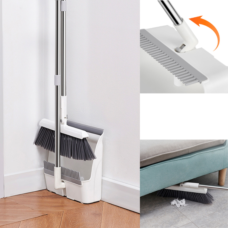 Set matura si faras pliabil, coada inox, peri moi , Alb