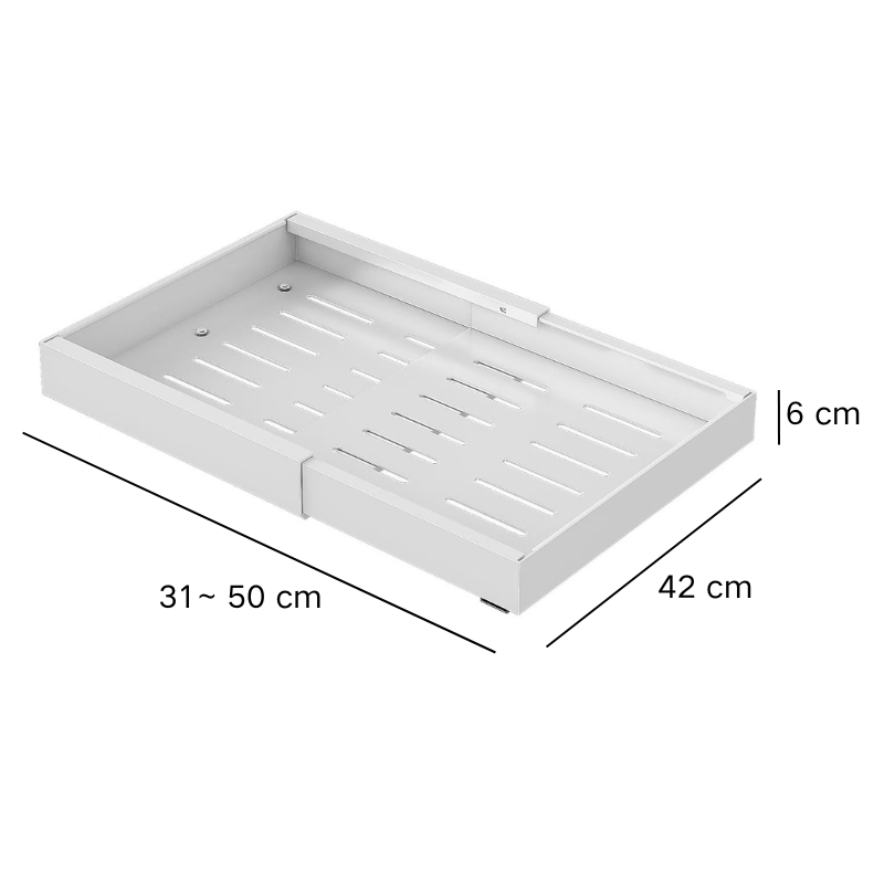 Sertar extensibil din metal cu 3 glisiere autoadezive